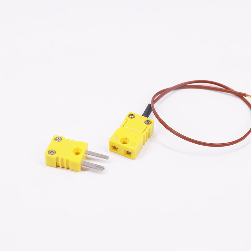 Hnědé měření teploty s PTFE pláštěm 2vodičový prodlužovací termočlánkový kabel s termočlánkovou zástrčkou pro přímý kontakt snímače typu K